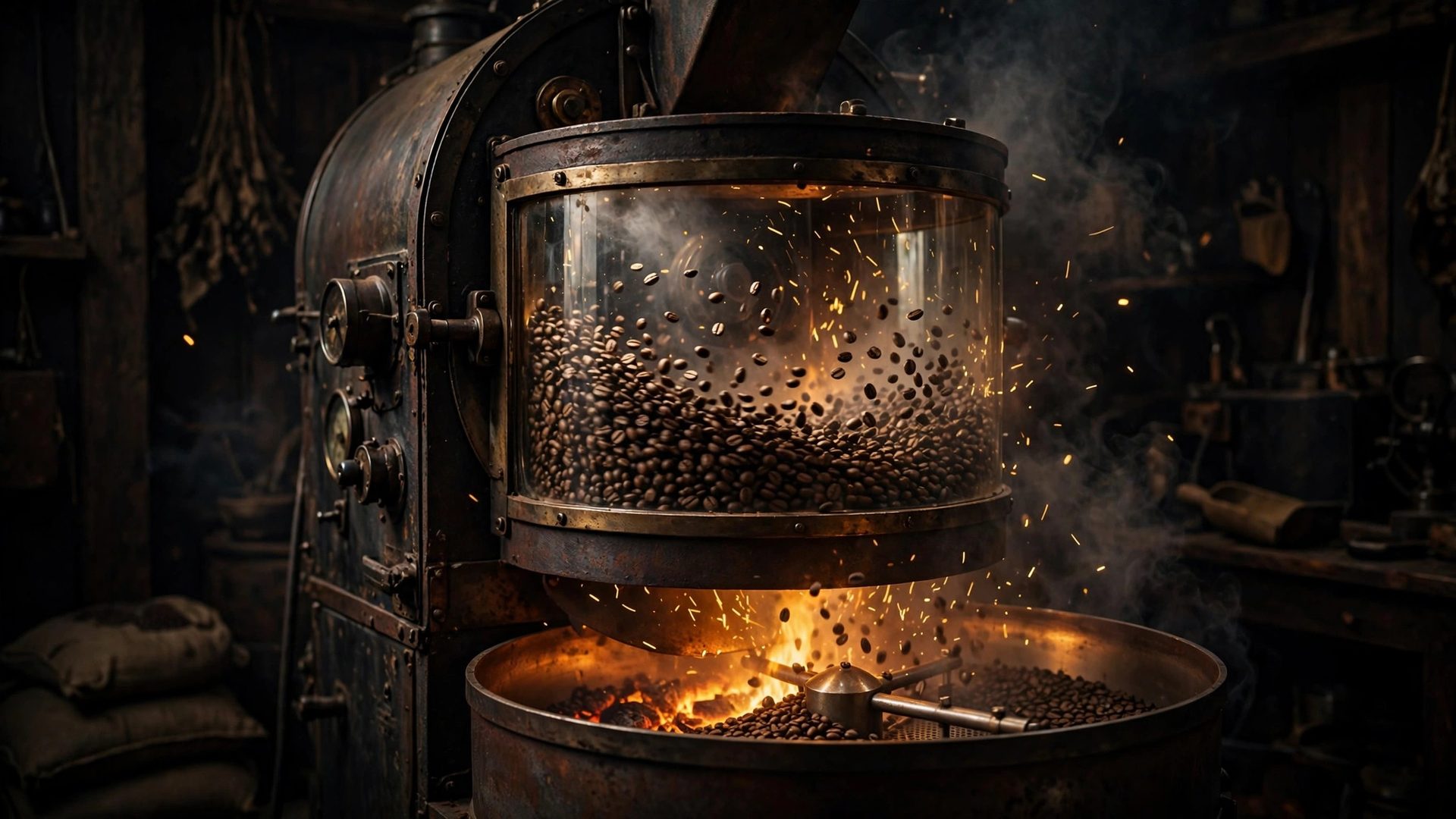 Proses sangrai biji kopi di Kahve Roastery